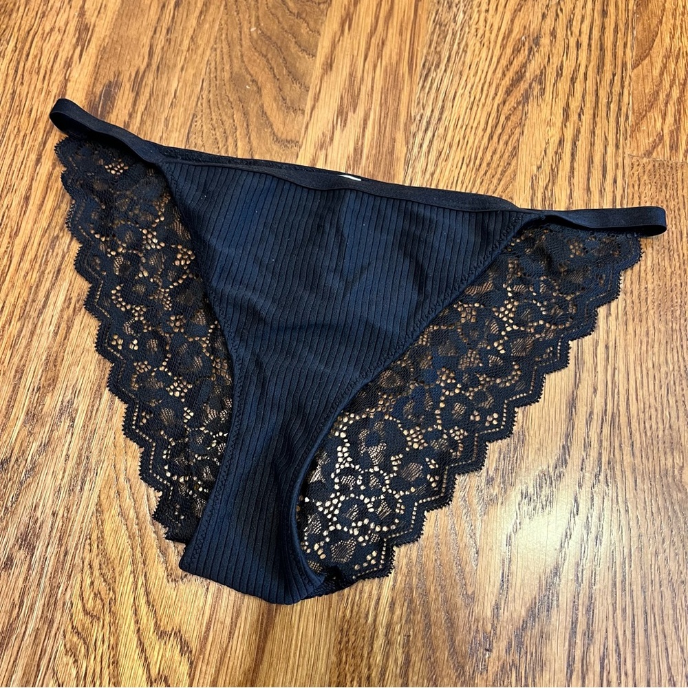Auden black lace back panties